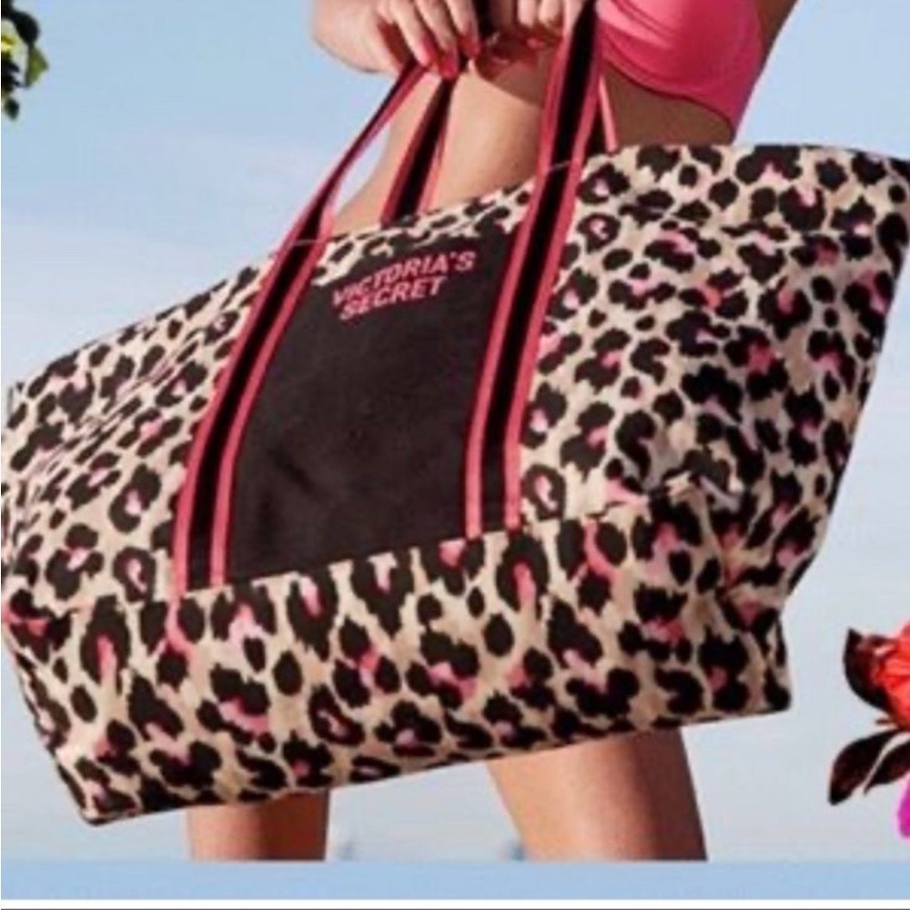 Victoria's Secret Large oversized Leopard print Weekender tote bag